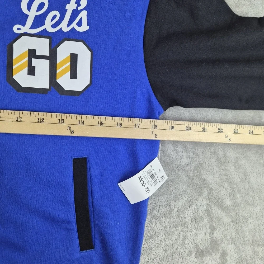 Sonic The Hedgehog Varsity Jacket Kids 10 12 Years Blue Lets Go Snap Front NEW